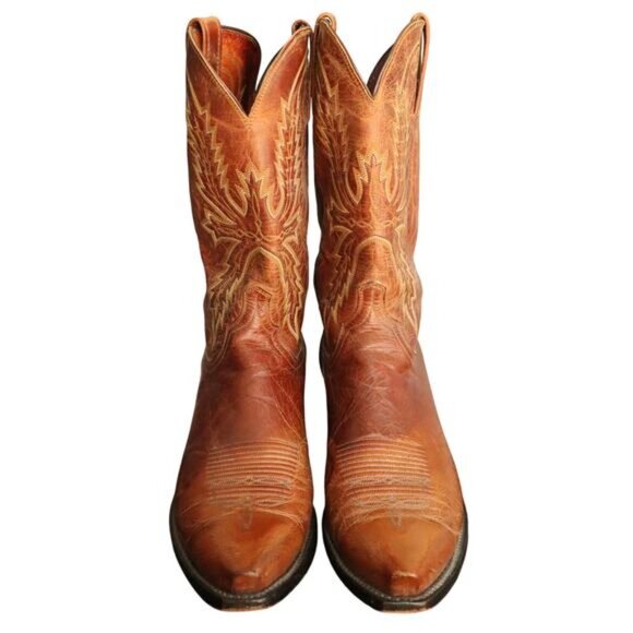 Lucchese 1883 Crayton Mad Dog Goat Tan Brown Leather Cowboy Boots Mens 11.5 2E main image 8